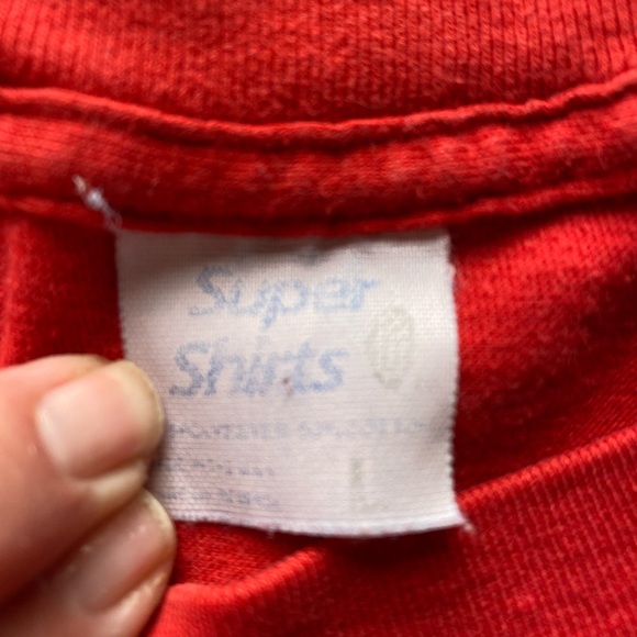 Vintage Chicago Bulls Team Single Stitched Red Tee Shirt Size Large 🐂 88-89 - Picture 3 of 10